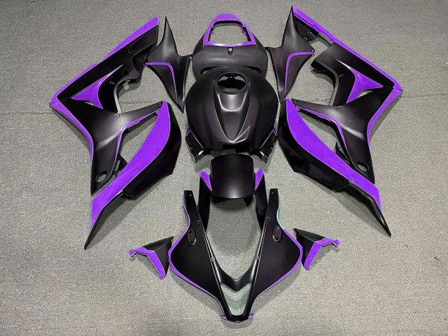 Online 2007-2008 Honda CBR600RR Fairings - Matte Black & Purple Online 2007-2008 Honda CBR600RR Fairings - Matte Black & Purple