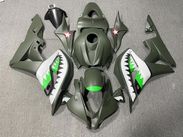 Online 2007-2008 Honda CBR600RR Fairings - Matte Green & LightGreen Shark Online 2007-2008 Honda CBR600RR Fairings - Matte Green & LightGreen Shark