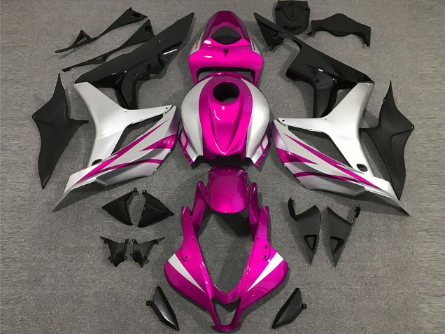 Online 2007-2008 Honda CBR600RR Fairings - Pink and Silver OEM Style Online 2007-2008 Honda CBR600RR Fairings - Pink and Silver OEM Style