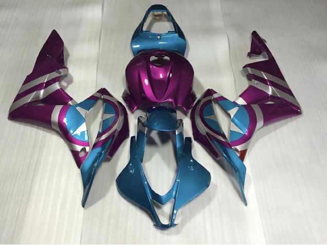 Online 2007-2008 Honda CBR600RR Fairings - Purple and Light Blue Captain America