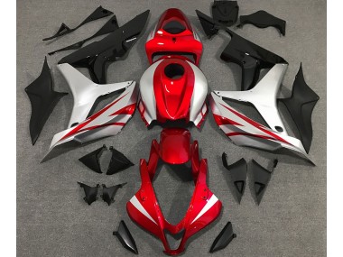 Online 2007-2008 Honda CBR600RR Fairings - Red and Silver OEM Style