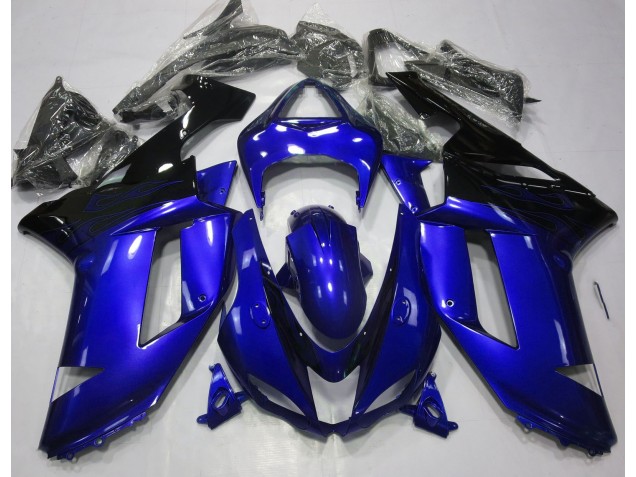Online 2007-2008 Kawasaki ZX6R Fairings - Gloss Blue & Black