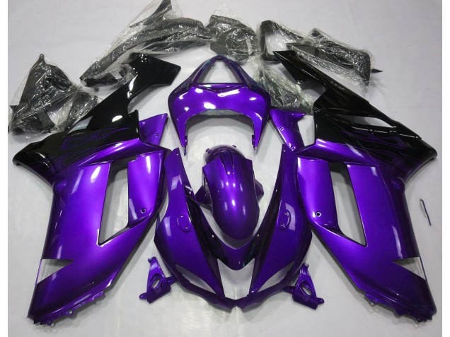 Online 2007-2008 Kawasaki ZX6R Fairings - Gloss Purple & Black Online 2007-2008 Kawasaki ZX6R Fairings - Gloss Purple & Black
