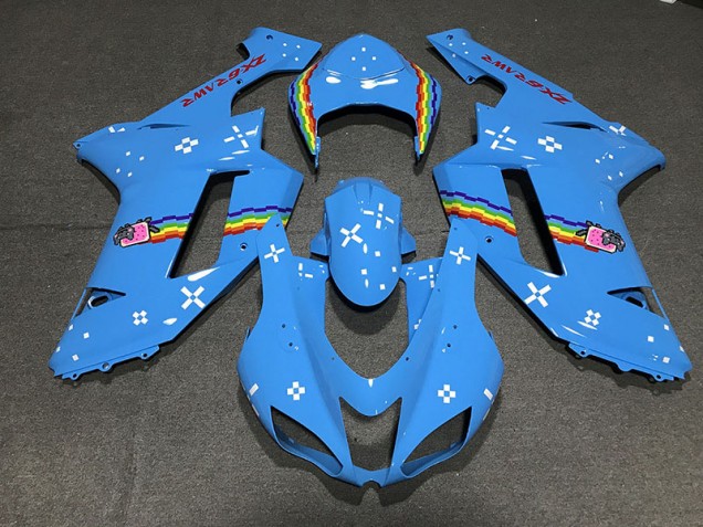 Online 2007-2008 Kawasaki ZX6R Fairings - Light Blue Custom
