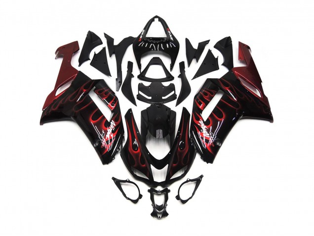 Online 2007-2008 Kawasaki ZX6R Fairings - Red Gloss Flame Online 2007-2008 Kawasaki ZX6R Fairings - Red Gloss Flame
