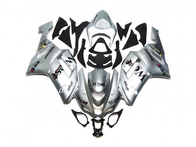 Online 2007-2008 Kawasaki ZX6R Fairings - Silver West Gloss
