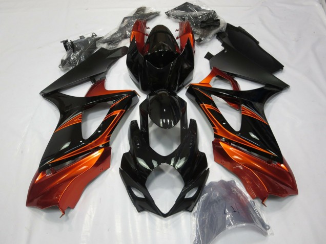 Online 2007-2008 Suzuki GSXR 1000 Fairings - Burnt Orange and Black