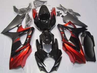 Online 2007-2008 Suzuki GSXR 1000 Fairings - Gloss Black and Red