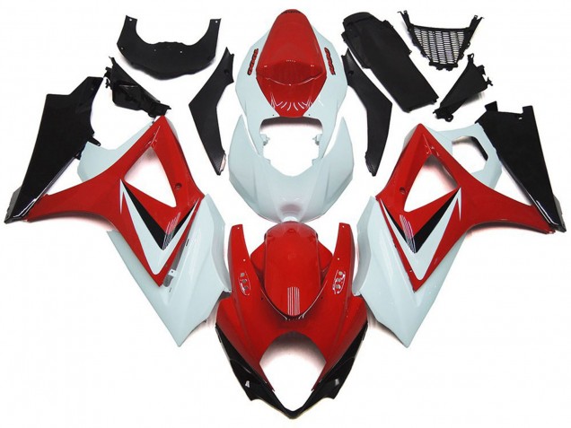 Online 2007-2008 Suzuki GSXR 1000 Fairings - Gloss Red with White OEM Style Online 2007-2008 Suzuki GSXR 1000 Fairings - Gloss Red with White OEM Style