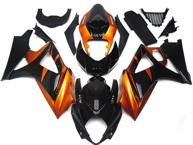 Online 2007-2008 Suzuki GSXR 1000 Fairings - Orange and Gloss Black Style Online 2007-2008 Suzuki GSXR 1000 Fairings - Orange and Gloss Black Style