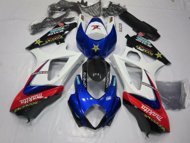 Online 2007-2008 Suzuki GSXR 1000 Fairings - White Rockstar Online 2007-2008 Suzuki GSXR 1000 Fairings - White Rockstar