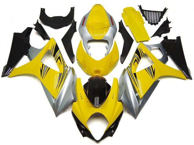 Online 2007-2008 Suzuki GSXR 1000 Fairings - Yellow and Silver OEM Style Online 2007-2008 Suzuki GSXR 1000 Fairings - Yellow and Silver OEM Style
