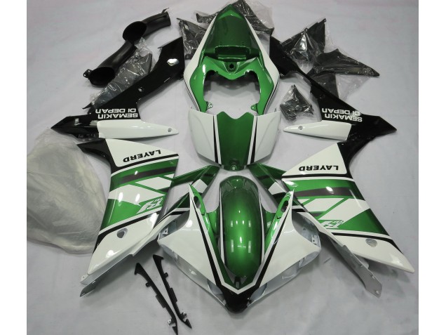 Online 2007-2008 Yamaha R1 Fairings - Gloss White and Green Online 2007-2008 Yamaha R1 Fairings - Gloss White and Green