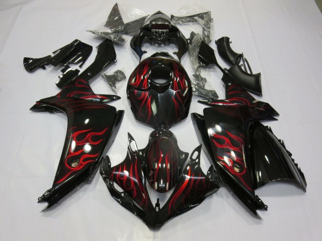 Online 2007-2008 Yamaha R1 Fairings - Red Flame