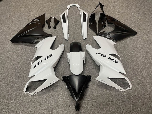 Online 2007-2011 Kawasaki Ninja 650R Fairings - White Black Logo