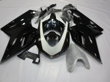 Online 2007-2012 Ducati 848 1098 1198 Fairings - Gloss Black and White