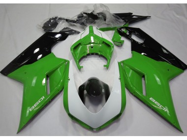 Online 2007-2012 Ducati 848 1098 1198 Fairings - Gloss Green & White