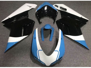 Online 2007-2012 Ducati 848 1098 1198 Fairings - Gloss Light Blue White and Black