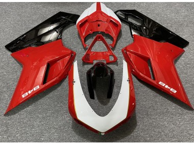 Online 2007-2012 Ducati 848 1098 1198 Fairings - Gloss Red & White (848 Sticker)