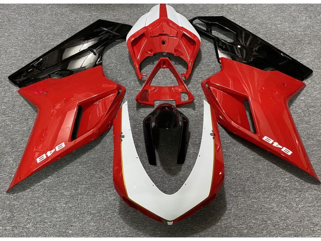 Online 2007-2012 Ducati 848 1098 1198 Fairings - Gloss Red & White (848 Sticker)