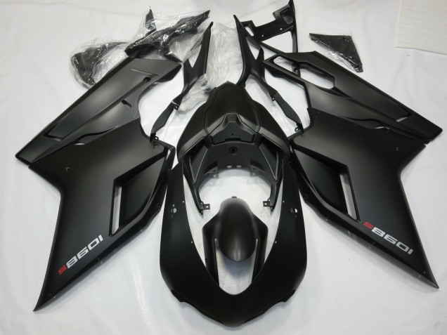 Online 2007-2012 Ducati 848 1098 1198 Fairings - Matte Black with Red Online 2007-2012 Ducati 848 1098 1198 Fairings - Matte Black with Red