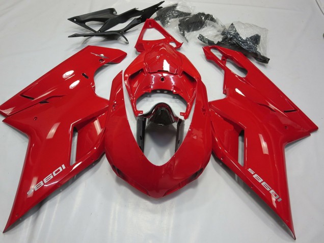 Online 2007-2012 Ducati 848 1098 1198 Fairings - OEM Style Gloss Red