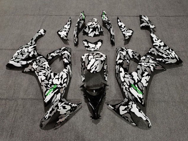 Online 2008-2010 Kawasaki ZX10R Fairings - Camo and Green Logo