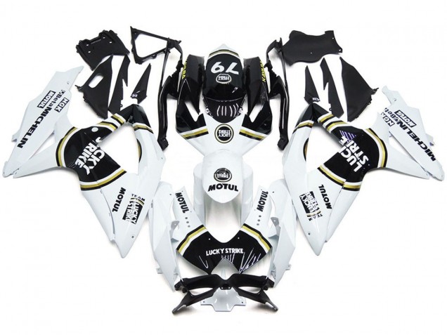 Online 2008-2010 Suzuki GSXR 600-750 Fairings - Black Lucky Strike 79