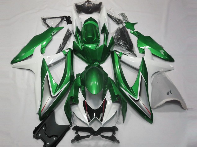 Online 2008-2010 Suzuki GSXR 600-750 Fairings - Gloss Green and White Online 2008-2010 Suzuki GSXR 600-750 Fairings - Gloss Green and White