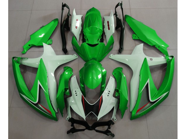 Online 2008-2010 Suzuki GSXR 600-750 Fairings - Gloss Green & White Online 2008-2010 Suzuki GSXR 600-750 Fairings - Gloss Green & White