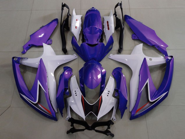 Online 2008-2010 Suzuki GSXR 600-750 Fairings - Gloss Purple & White Online 2008-2010 Suzuki GSXR 600-750 Fairings - Gloss Purple & White
