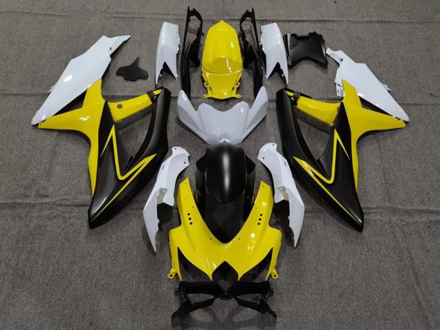 Online 2008-2010 Suzuki GSXR 600-750 Fairings - Gloss Yellow and White Online 2008-2010 Suzuki GSXR 600-750 Fairings - Gloss Yellow and White