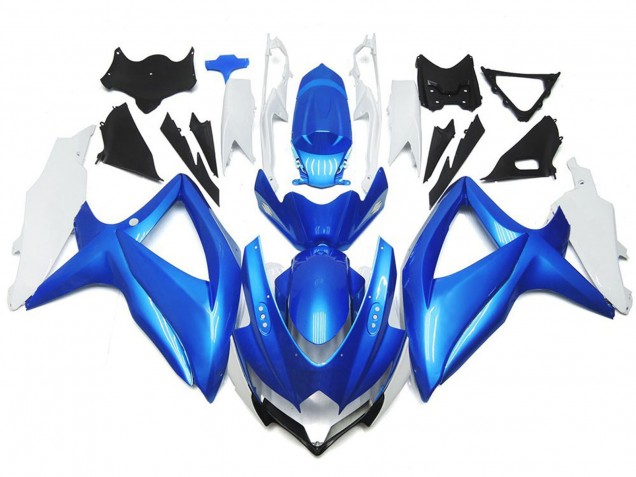 Online 2008-2010 Suzuki GSXR 600-750 Fairings - Light Blue and White Custom Style