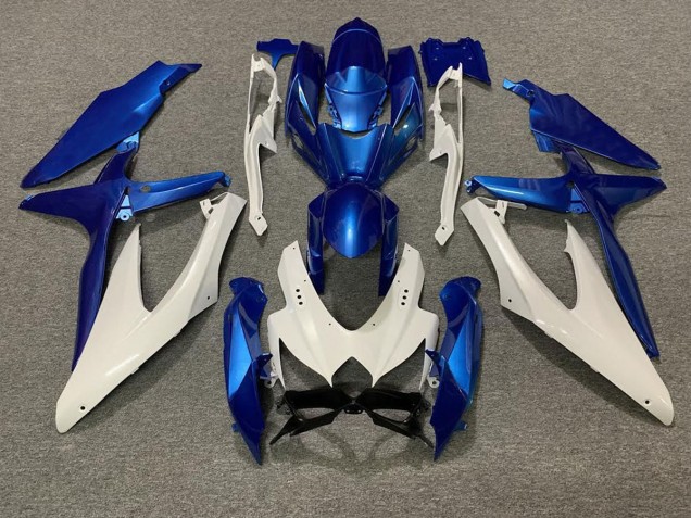 Online 2008-2010 Suzuki GSXR 600-750 Fairings - Pearl Blue and White
