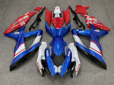 Online 2008-2010 Suzuki GSXR 600-750 Fairings - Red Blue and White Gloss Custom Style