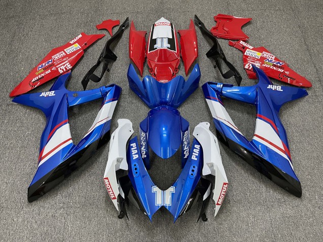 Online 2008-2010 Suzuki GSXR 600-750 Fairings - Red Blue and White Gloss Custom Style Online 2008-2010 Suzuki GSXR 600-750 Fairings - Red Blue and White Gloss Custom Style