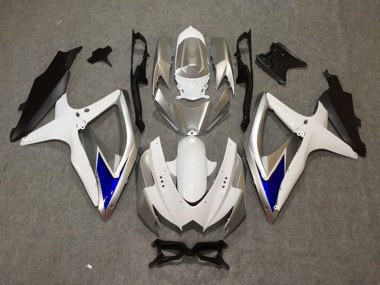 Online 2008-2010 Suzuki GSXR 600-750 Fairings - Silver White Blue