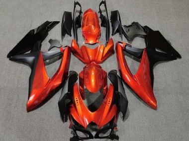 Online 2008-2010 Suzuki GSXR 600-750 Fairings - Vibrant Orange in Black