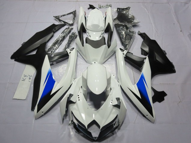 Online 2008-2010 Suzuki GSXR 600-750 Fairings - White and Black