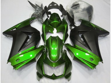 Online 2008-2013 Kawasaki Ninja 250 Fairings - Green and Matte Black