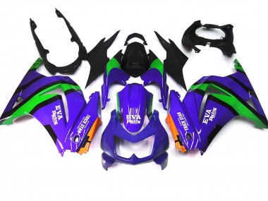 Online 2008-2013 Kawasaki Ninja 250 Fairings - Purple Green and black