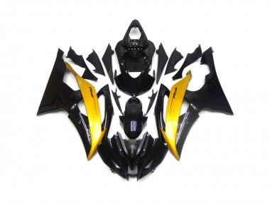 Online 2008-2016 Yamaha R6 Fairings - Black and Gold Gloss