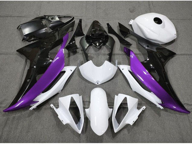 Online 2008-2016 Yamaha R6 Fairings - Custom Purple Black and White Online 2008-2016 Yamaha R6 Fairings - Custom Purple Black and White