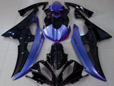 Online 2008-2016 Yamaha R6 Fairings - Gloss Black & Light Blue