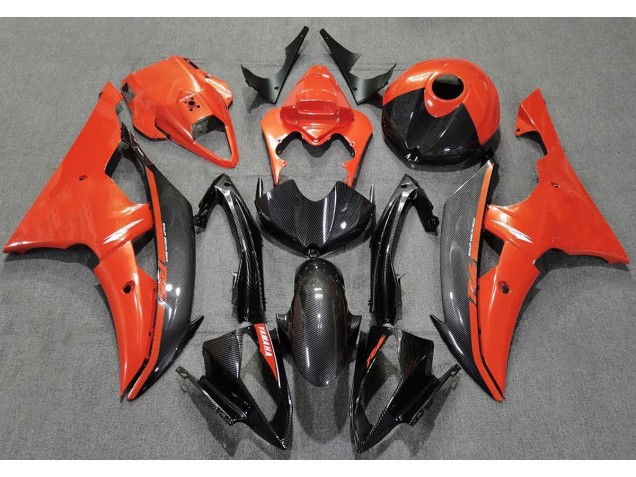 Online 2008-2016 Yamaha R6 Fairings - Gloss Orange and Carbon