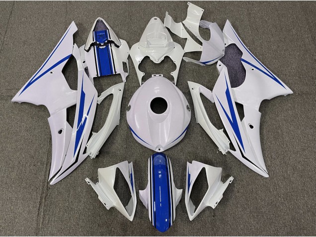 Online 2008-2016 Yamaha R6 Fairings - Gloss White and Blue
