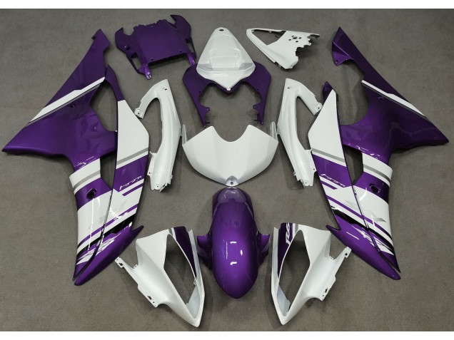Online 2008-2016 Yamaha R6 Fairings - Gloss White and Purple OEM Style Online 2008-2016 Yamaha R6 Fairings - Gloss White and Purple OEM Style