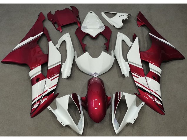 Online 2008-2016 Yamaha R6 Fairings - Gloss White and Red OEM Style