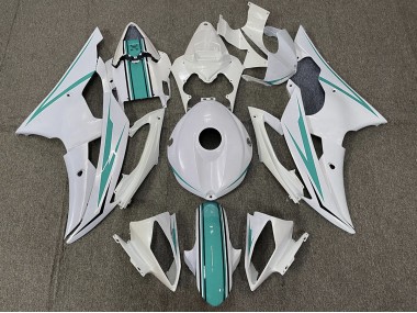Online 2008-2016 Yamaha R6 Fairings - Gloss White and Teal