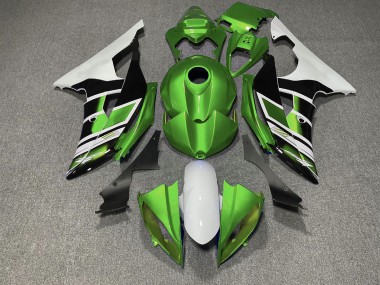 Online 2008-2016 Yamaha R6 Fairings - Green Black and White OEM Style